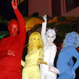 Bunte lebende Figuren für Events